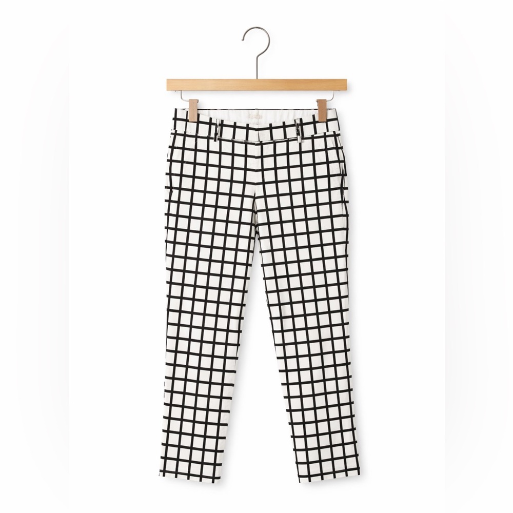 J.Crew white and black Striped Pants size 2 Cotton - Picture 1 of 6